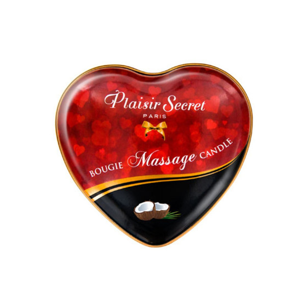 Mini bougie de massage noix de coco boîte coeur 35ml 